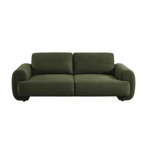 Sofá em tecido, 3 lugares Verde caqui - 216x88x78 cm