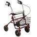 Andador para Anciano Acero Inoxidable, ABS HOMCOM Andador para Anciano Acero Inoxidable, ABS HOMCOM Rojo