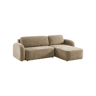 Sofá-cama de canto reversível com chaise longue, cama e baú, 3 lugares Taupe - 251x170x84 cm