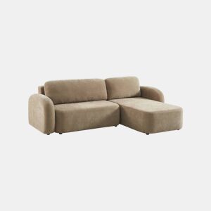 Sofá-cama de canto reversível com chaise longue, cama e baú, 3 lugares Taupe - 251x170x84 cm