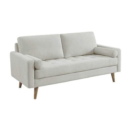 Sofá alcolchoado em tecido chenille, 3 lugares, Ivar chenille, Branco, 178x82.5x83 cm