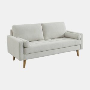 Sofá alcolchoado em tecido chenille, 3 lugares, Ivar chenille, Branco, 178x82.5x83 cm