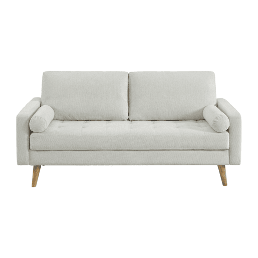 Sofá alcolchoado em tecido chenille, 3 lugares, Ivar chenille, Branco, 178x82.5x83 cm