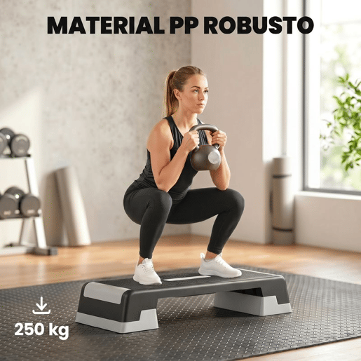 SPORTNOW Step de Aeróbica Step para Fitness Antiderrapante com Altura Ajustável de 152025 cm Base Robusta Carga 250 kg para Treino em Casa e Ginásio Preto SPORTNOW Step de Aeróbica Step para Fitness Antiderrapante com Altura Ajustável de 152025 cm Base Robusta Carga 250 kg para Treino em Casa e Ginásio Preto