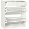 Sapateira estreita com 2 gavetas basculantes para 12 pares de sapatos, 80x30x91,5 cm, branca
