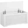 HOMCOM Arca de Arrumação 136L, Banco de Arrumação em Ratã com Tampa Elevatória, Braços de Apoio, Design Sem Puxadores, para Hall, Corredor, Quarto ou Sala, 100x40x45cm, Branco