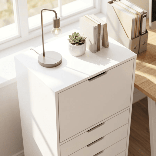 HOMCOM Gaveteira de Escritório com 5 Gavetas, Armário com Rodas e Fecho Suave, Suporte para Impressora, Móvel de Arquivo para Casa, Branco HOMCOM Gaveteira de Escritório com 5 Gavetas, Armário com Rodas e Fecho Suave, Suporte para Impressora, Móvel de Arquivo para Casa, Branco