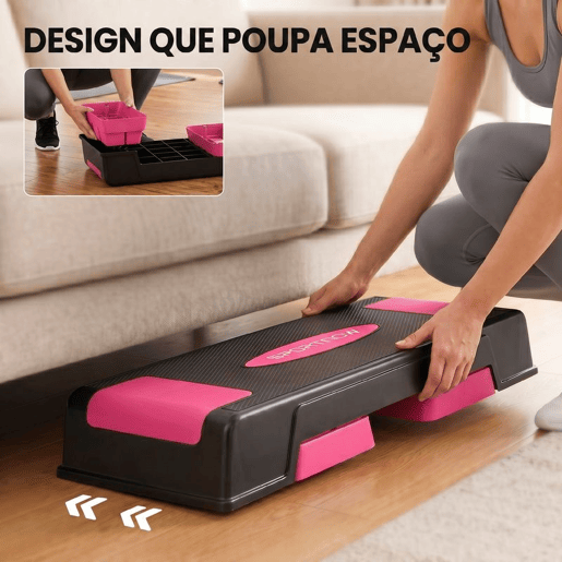 SPORTNOW Step Aeróbico Step para Fitness Antiderrapante com Altura Ajustável 1217,522,5 cm Base Robusta Suporta 250 kg para Treino em Casa ou Ginásio Rosa SPORTNOW Step Aeróbico Step para Fitness Antiderrapante com Altura Ajustável 1217,522,5 cm Base Robusta Suporta 250 kg para Treino em Casa ou Ginásio Rosa
