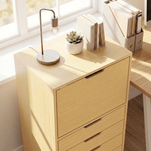 HOMCOM Gaveteira de Escritório com 5 Gavetas, Armário com Rodas e Fecho Suave, Suporte para Impressora, Arquivo para Home Office, Madeira Natural HOMCOM Gaveteira de Escritório com 5 Gavetas, Armário com Rodas e Fecho Suave, Suporte para Impressora, Arquivo para Home Office, Madeira Natural