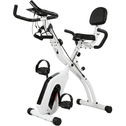 SPORTNOW Bicicleta Estática Dobrável 3 em 1 com Encosto e 8 Níveis de Resistência Magnética Ajustável Bluetooth Ecrã LCD Volante Bandas Sensor de Pulso Suporte para Telemóvel Branco SPORTNOW Bicicleta Estática Dobrável 3 em 1 com Encosto e 8 Níveis de Resistência Magnética Ajustável Bluetooth Ecrã LCD Volante Bandas Sensor de Pulso Suporte para Telemóvel Branco