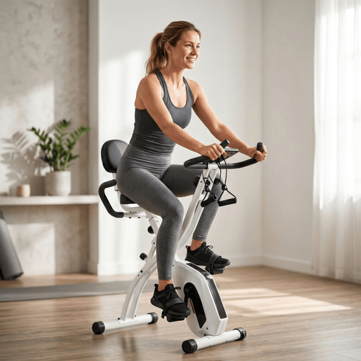 SPORTNOW Bicicleta Estática Dobrável 3 em 1 com Encosto e 8 Níveis de Resistência Magnética Ajustável Bluetooth Ecrã LCD Volante Bandas Sensor de Pulso Suporte para Telemóvel Branco SPORTNOW Bicicleta Estática Dobrável 3 em 1 com Encosto e 8 Níveis de Resistência Magnética Ajustável Bluetooth Ecrã LCD Volante Bandas Sensor de Pulso Suporte para Telemóvel Branco