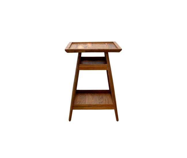 Mesa auxiliar cuadrada de madera de teka