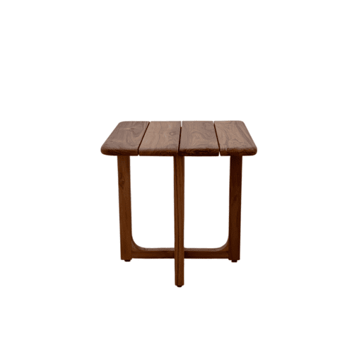 Mesa auxiliar quadrada em madeira de teca