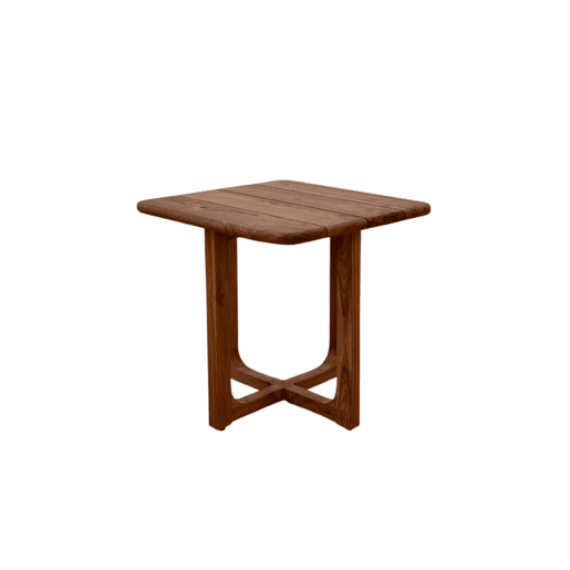 Mesa auxiliar quadrada em madeira de teca