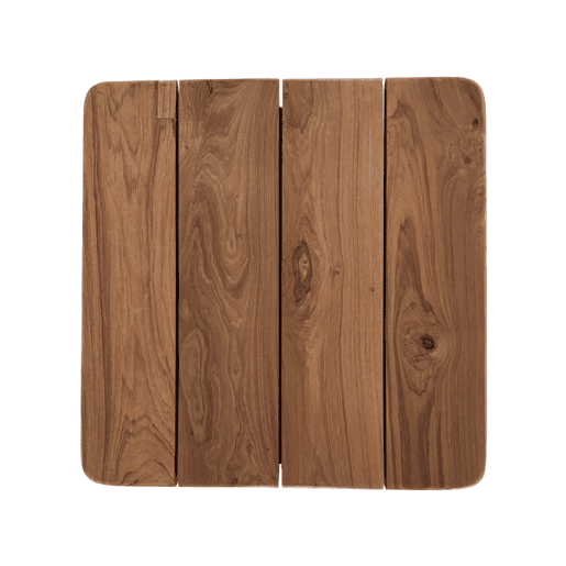 Mesa auxiliar quadrada em madeira de teca