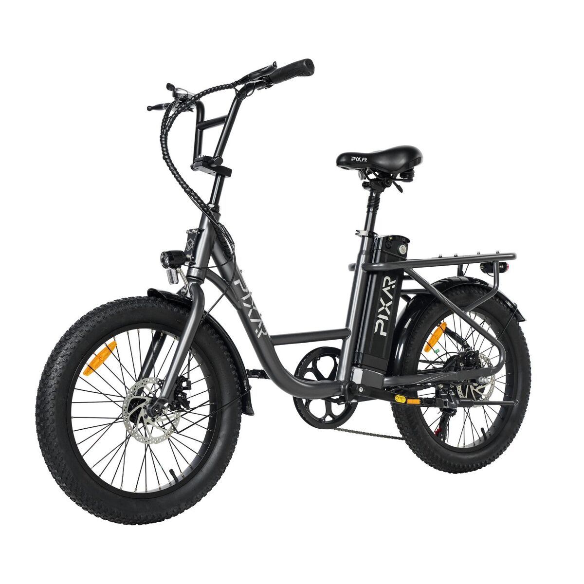 Pixar fun1 36v 10.4ah bicicleta eléctrica 20x3 fat gris