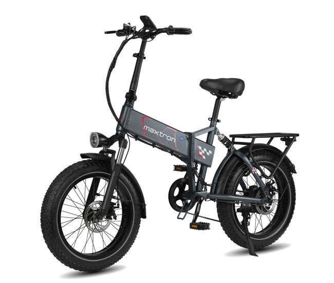 Bicicleta eléctrica maxturn polaris - batería 48v13ah 20" frenos de disco por cable - gris