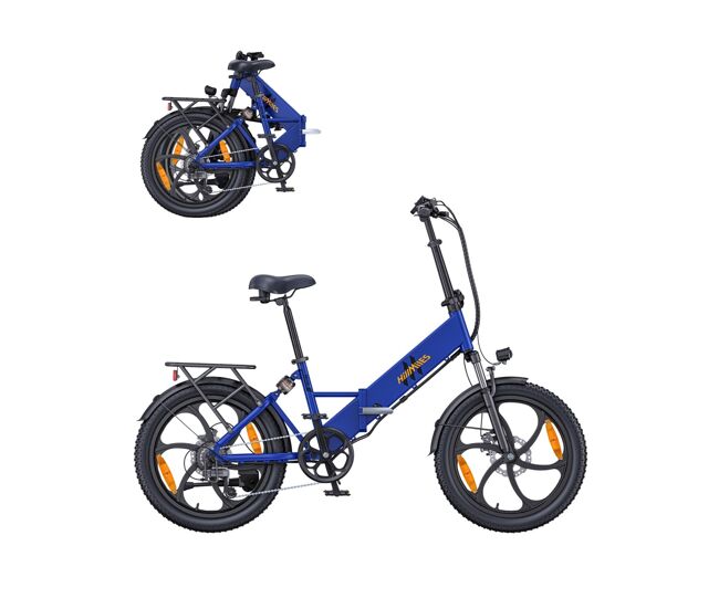 Bicicleta eléctrica hillmiles mile 2 - batería 36v13ah ruedas 20 pulgadas frenos hidráulicos dobles - azul
