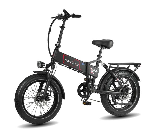 Bicicleta eléctrica maxturn polaris - batería 48v13ah 20" frenos de disco por cable - negro