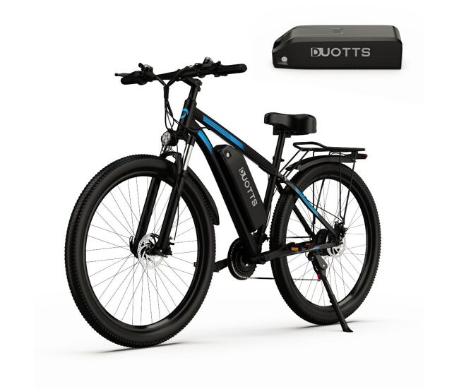 Bicicleta eléctrica doble batería duotts c29 - autonomía 60km - negro