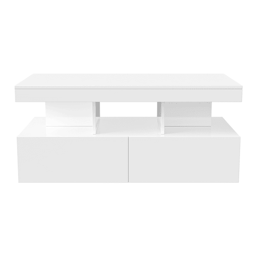 Mesa de centro, mesa para sala de estar, LED, branca