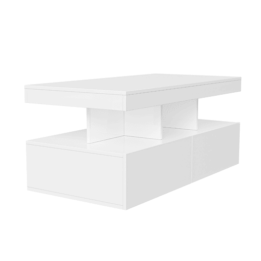Mesa de centro, mesa para sala de estar, LED, branca
