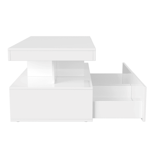 Mesa de centro, mesa para sala de estar, LED, branca