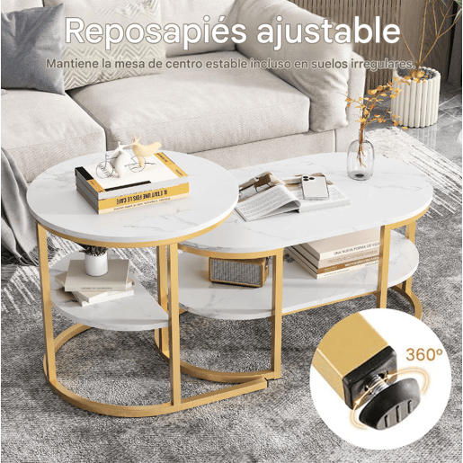 2 conjuntos, mesa de centro com estrutura em ferro, mesa com aspeto de mármore, mesa de centro, mesa de sofá, mesa de sala, moderna