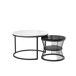 2 piezas, mesa de centro, mesa auxiliar, redonda 70x45 2 piezas, mesa de centro, mesa auxiliar, redonda 70x45 Blanco/ Negro