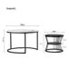 2 piezas, mesa de centro, mesa auxiliar, redonda 70x45 2 piezas, mesa de centro, mesa auxiliar, redonda 70x45 Blanco/ Negro