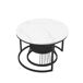 2 piezas, mesa de centro, mesa auxiliar, redonda 70x45 2 piezas, mesa de centro, mesa auxiliar, redonda 70x45 Blanco/ Negro