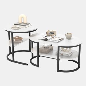 2 conjuntos, mesa de centro com estrutura em ferro, mesa com aspeto de mármore, mesa de centro, mesa de sofá, mesa de sala, moderna