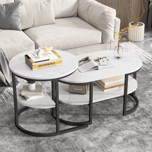 2 conjuntos, mesa de centro com estrutura em ferro, mesa com aspeto de mármore, mesa de centro, mesa de sofá, mesa de sala, moderna 2 conjuntos, mesa de centro com estrutura em ferro, mesa com aspeto de mármore, mesa de centro, mesa de sofá, mesa de sala, moderna