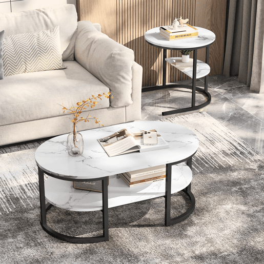 2 conjuntos, mesa de centro com estrutura em ferro, mesa com aspeto de mármore, mesa de centro, mesa de sofá, mesa de sala, moderna 2 conjuntos, mesa de centro com estrutura em ferro, mesa com aspeto de mármore, mesa de centro, mesa de sofá, mesa de sala, moderna