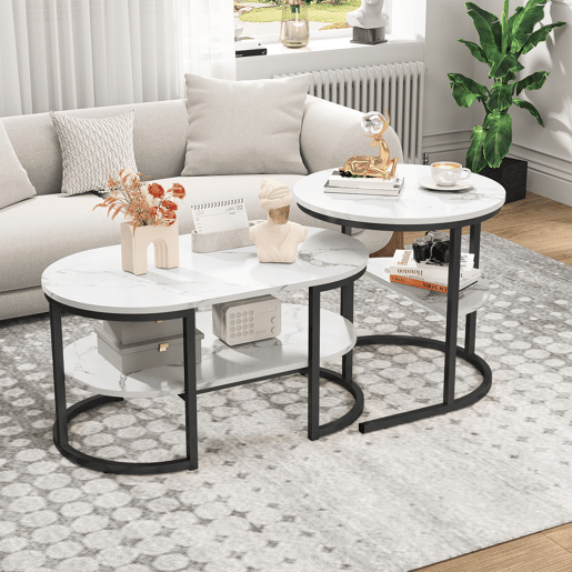 2 conjuntos, mesa de centro com estrutura em ferro, mesa com aspeto de mármore, mesa de centro, mesa de sofá, mesa de sala, moderna 2 conjuntos, mesa de centro com estrutura em ferro, mesa com aspeto de mármore, mesa de centro, mesa de sofá, mesa de sala, moderna