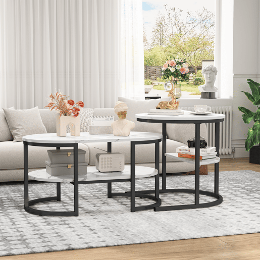 2 conjuntos, mesa de centro com estrutura em ferro, mesa com aspeto de mármore, mesa de centro, mesa de sofá, mesa de sala, moderna 2 conjuntos, mesa de centro com estrutura em ferro, mesa com aspeto de mármore, mesa de centro, mesa de sofá, mesa de sala, moderna