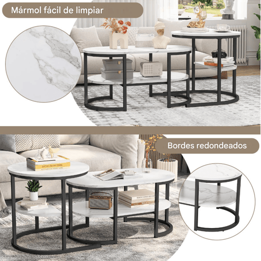 2 conjuntos, mesa de centro com estrutura em ferro, mesa com aspeto de mármore, mesa de centro, mesa de sofá, mesa de sala, moderna 2 conjuntos, mesa de centro com estrutura em ferro, mesa com aspeto de mármore, mesa de centro, mesa de sofá, mesa de sala, moderna