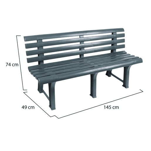 Banco para jardim 3 lugares em plástico