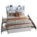 Cama doble, cama con cajones, LED, USB 217x182 Cama doble, cama con cajones, LED, USB 217x182 Beige