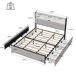 Cama doble, cama con cajones, LED, USB 217x182 Cama doble, cama con cajones, LED, USB 217x182 Beige