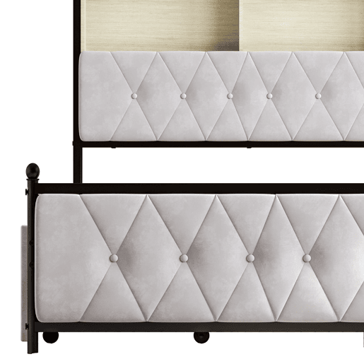 Cama 180x200cm, 4 gavetas, LED, USB, Tipo-C, Cama de gaveta,Veludo,Bege Cama 180x200cm, 4 gavetas, LED, USB, Tipo-C, Cama de gaveta,Veludo,Bege