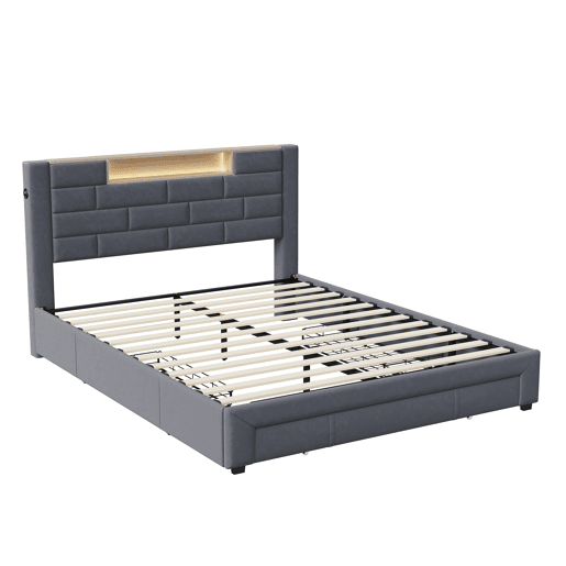 Cama 160x200cm,USB,LED,3 gavetas,cama jovem,cama de casal,cama de arrumação cama de madeira maciça Cama 160x200cm,USB,LED,3 gavetas,cama jovem,cama de casal,cama de arrumação cama de madeira maciça