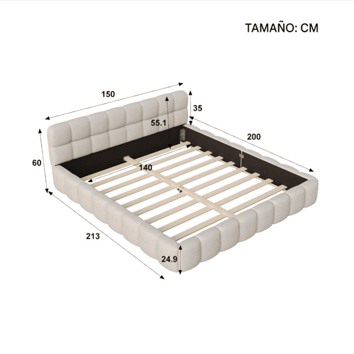 Cama 140 x 200 cm, cama de juventude, cama de casal, cama plana Cama 140 x 200 cm, cama de juventude, cama de casal, cama plana
