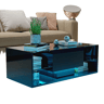 Mesa de centro, mesa para sala de estar, LED, gavetas, 100x50x35 cm