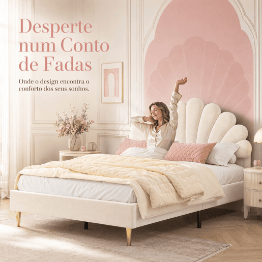 Cama estofada 140x200 cm, estrutura de cama, cama de solteiro, cama de casal, bege Cama estofada 140x200 cm, estrutura de cama, cama de solteiro, cama de casal, bege