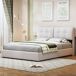 Cama doble, cama con almacenamiento, LED 220x167 Cama doble, cama con almacenamiento, LED 220x167 Beige