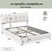 Cama doble, cama con almacenamiento, LED 220x167 Cama doble, cama con almacenamiento, LED 220x167 Beige