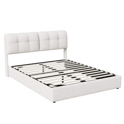 Cama 160x200cm, LED, cama de casal, cor bege Cama 160x200cm, LED, cama de casal, cor bege