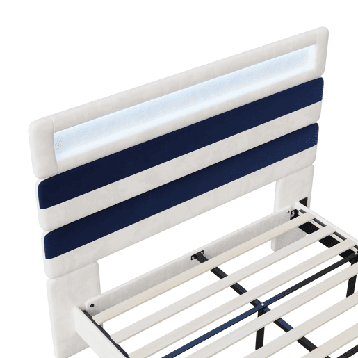 Cama 140x190cm, USB, LED, Cama jovem, Cama individual Cama 140x190cm, USB, LED, Cama jovem, Cama individual
