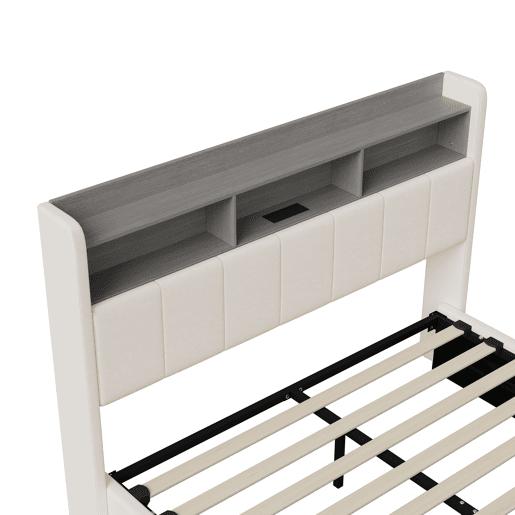Cama 160x200cm, cama jovem, LED, USB, cama de casal, cama com caixa de arrumação, cama metálica Cama 160x200cm, cama jovem, LED, USB, cama de casal, cama com caixa de arrumação, cama metálica